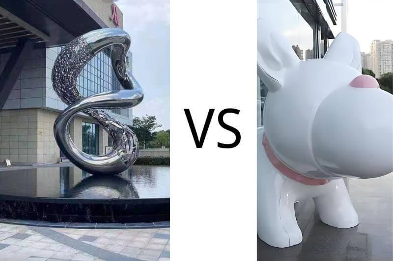 不銹鋼雕塑和玻璃鋼雕塑哪個好？區(qū)別有哪些？