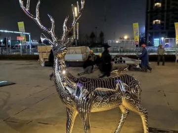 不銹鋼動物雕塑梅花鹿